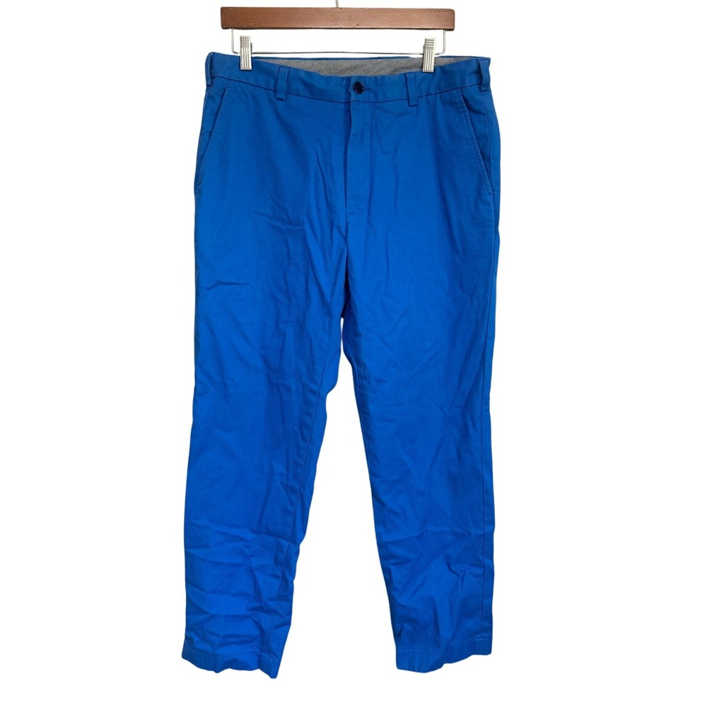 Brooks Brothers Clark Chinos Mens 35x30 Royal Blue Supima Cotton Straight Pants